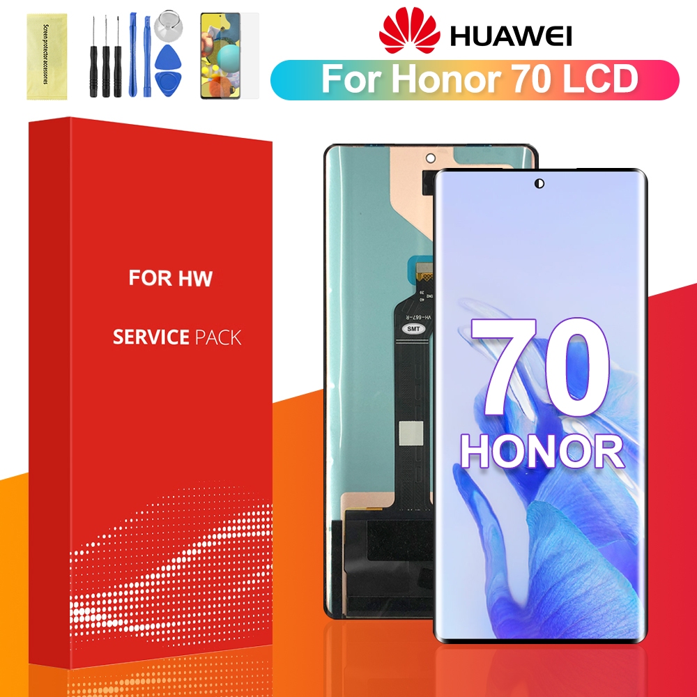 สําหรับ Honor 70 จอแสดงผล LCD FNE-AN00 FNE-NX9 Digitizer ชุดหน้าจอสัมผัสพร้อมกรอบ