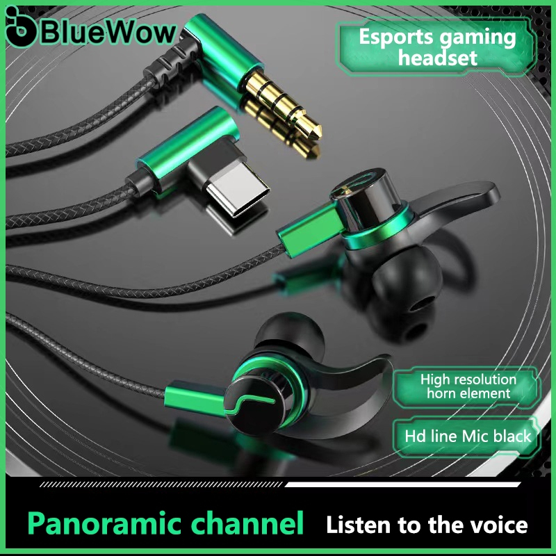 [Bluewow] 2025 อัพเกรดใหม่หูฟังแบบมีสายซับวูฟเฟอร์อินเทอร์เฟซ Type-c หูฟังชนิดใส่ในหูชุดหูฟังสําหรับเล่นเกมหูฟังลดเสียงรบกวนฟังเพลงหูฟัง