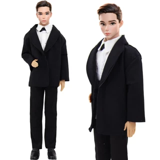 ธุรกิจอย่างเป็นทางการ Man ชุดสําหรับ 12 นิ้วเสื้อผ้า Tuxedo สีดําสีขาวเสื้อกางเกง Bridegroom ของเล่นตุ๊กตาอุปกรณ์เสริม (NO DOLLS)