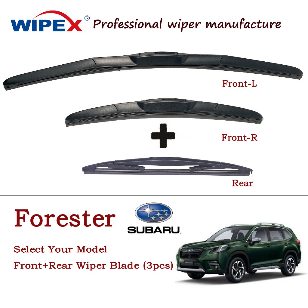 (เลือกรุ่นของคุณ) ใบปัดน้ําฝน Subaru Forester สําหรับชุดที่ปัดน้ําฝนกระจกรถยนต์ FOREST (แบบไฮบริด ด้านหน้า+หลังเดิม) จาก wipex ภรรยา
