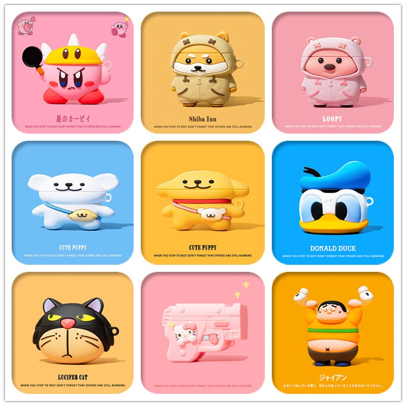เคสซิลิโคนนิ่ม ลายกระต่ายน่ารัก พร้อมคาราบิเนอร์ สําหรับ Airpods 1 2 3 Pro