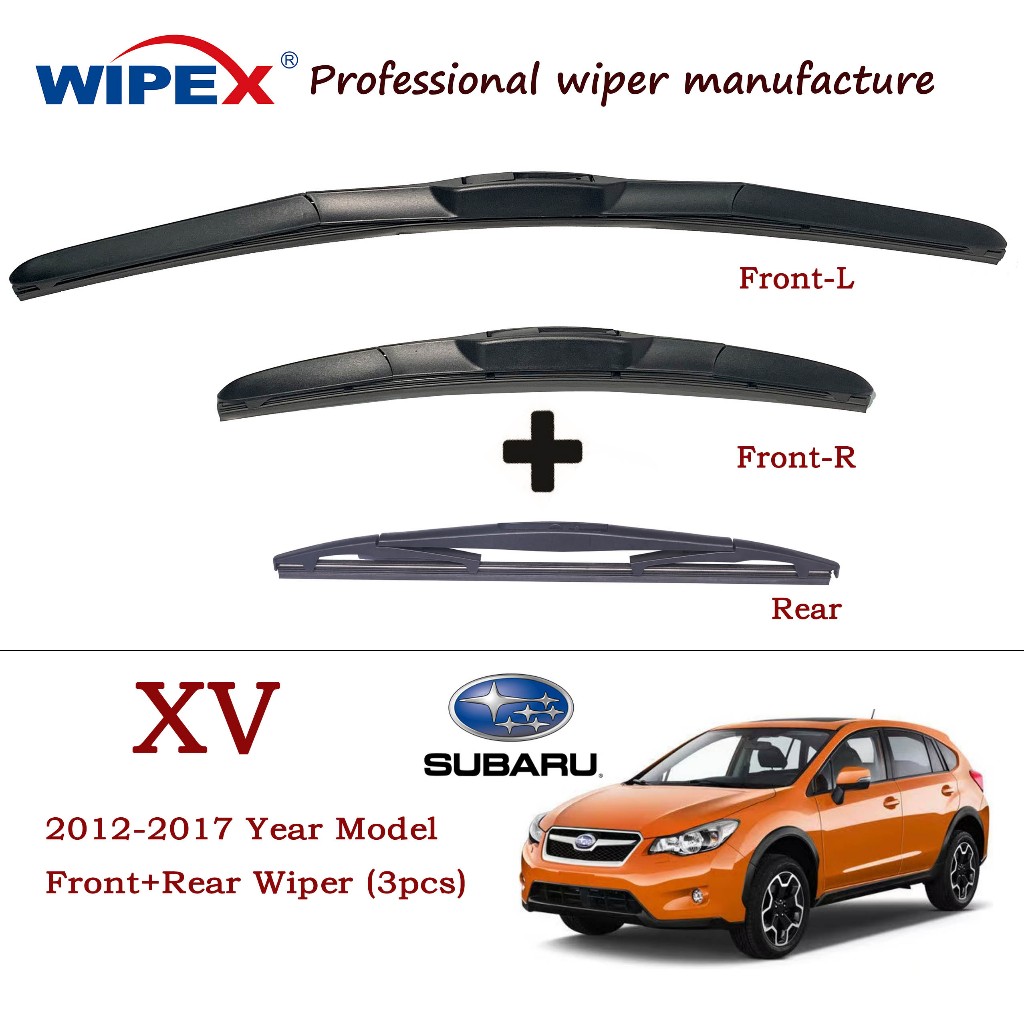 (ด้านหน้า+ด้านหลัง 3 ชิ้น) ชุดใบปัดน้ําฝน Subaru XV สําหรับปี 2012 ถึง 2017 X V SUV Car Window Wiper