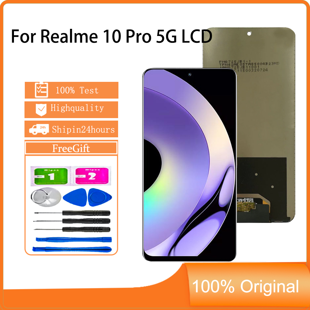 สําหรับRealme 10 Pro 5GจอแสดงผลLCDเปลี่ยนหน้าจอสัมผัส