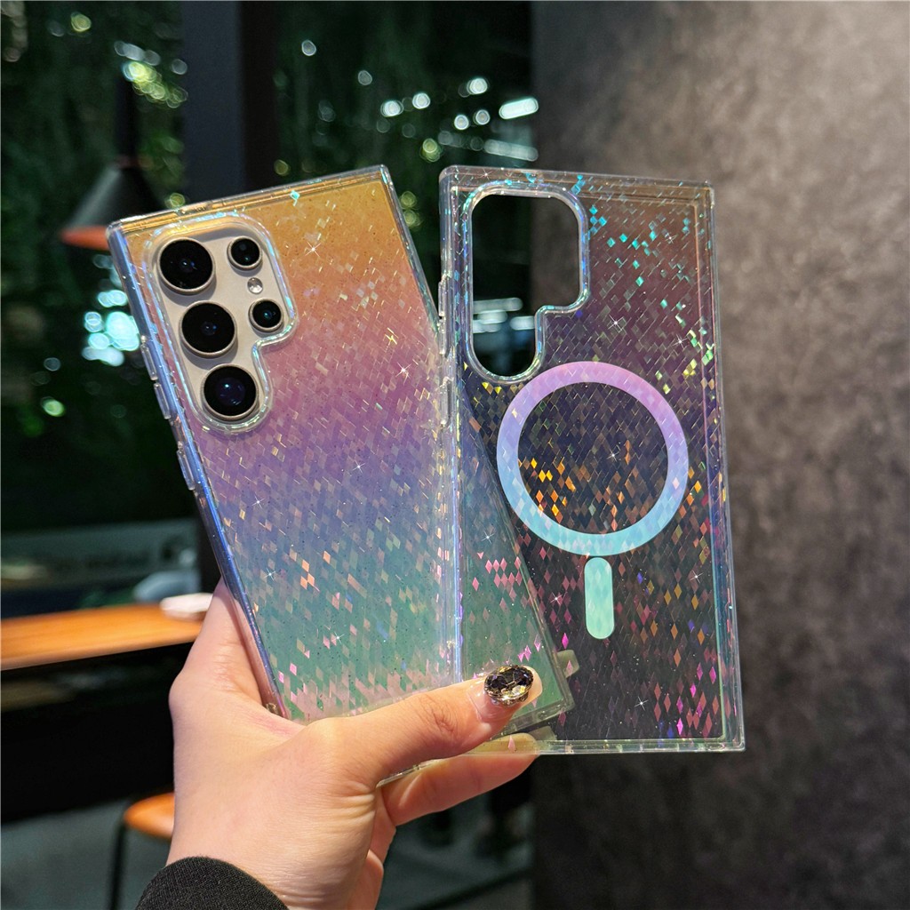 แวววาว สีฉูดฉาด Magnetic ซองโทรศัพท์ Samsung Galaxy S26 Ultra S26 Plus S26 S25 Ultra S25 Plus S25 S24 FE S24 Ultra S24 Plus S24 S23FE S23 Ultra S23 Plus S22Ultra Case เคสโทรศัพท์ใหม่ อะคริลิค ป้องกันการตก เคสมือถือซัมซุง