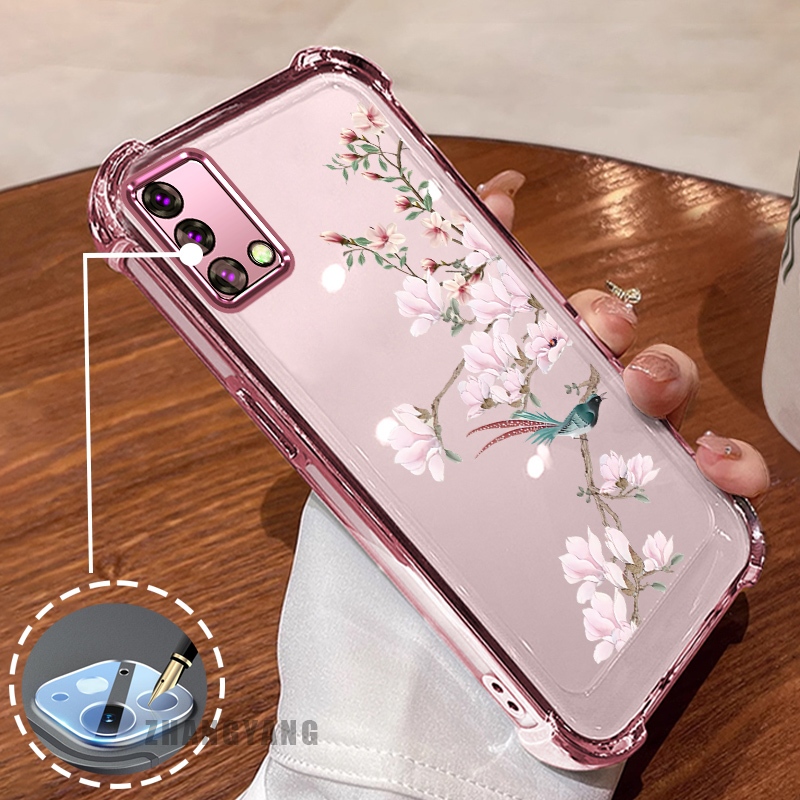 สําหรับ OPPO A74 4G A95 4G สี่มุม anti drop electropie เคสโทรศัพท์ความงาม magpie นกรูปแบบ TPU soft case