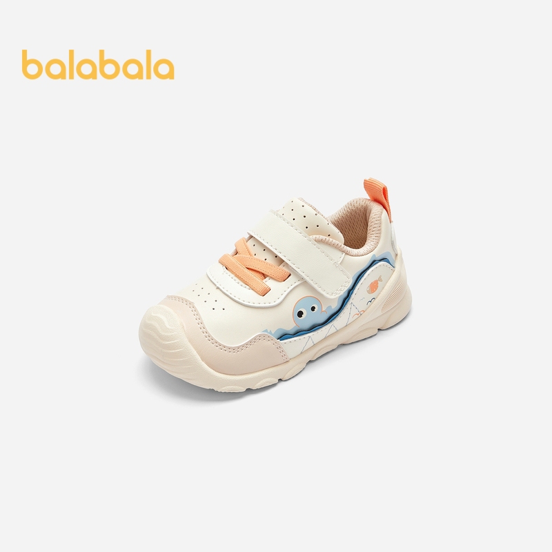 Balabala Girls First-Walk Shoes 2024 รองเท้าระบายอากาศฤดูใบไม้ผลิและฤดูใบไม้ร่วงใหม่สไตล์ศิลปะชนบท
