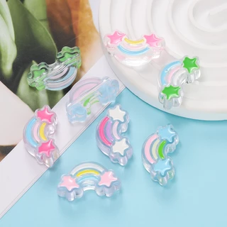 St. kunkka 5 ชิ้น 31 มิลลิเมตรอะคริลิสายรุ้งลูกปัดจี้หยดน้ํามันผลเหมาะสําหรับ DIY สร้อยข้อมือลูกปัดสร้อยคอที่คาดผม