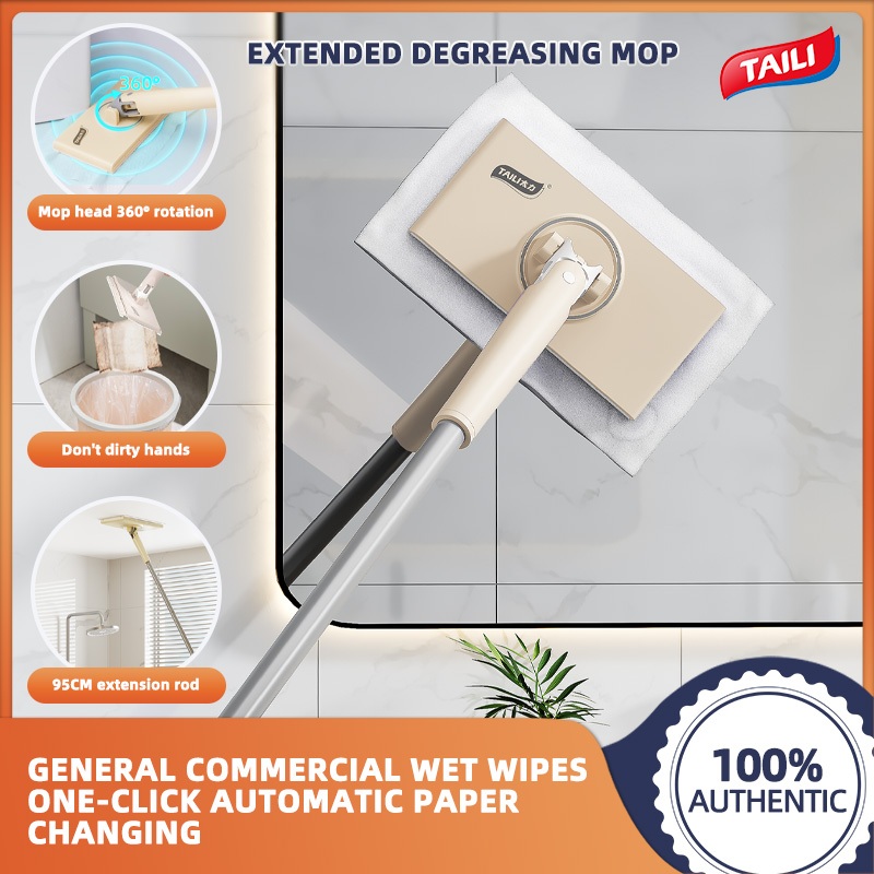 TAILI Fully Automatic Mini Mop 360 หมุน Lazy Mop ผ้าขนหนูเช็ดหน้า ไม่จําเป็นต้องล้าง