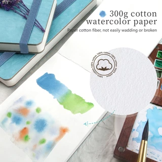 Seamiart สีน้ํา Journal Drawing Hand Notebook Sketch Pad ผ้าฝ้าย 100% 300gsm กดเย็น