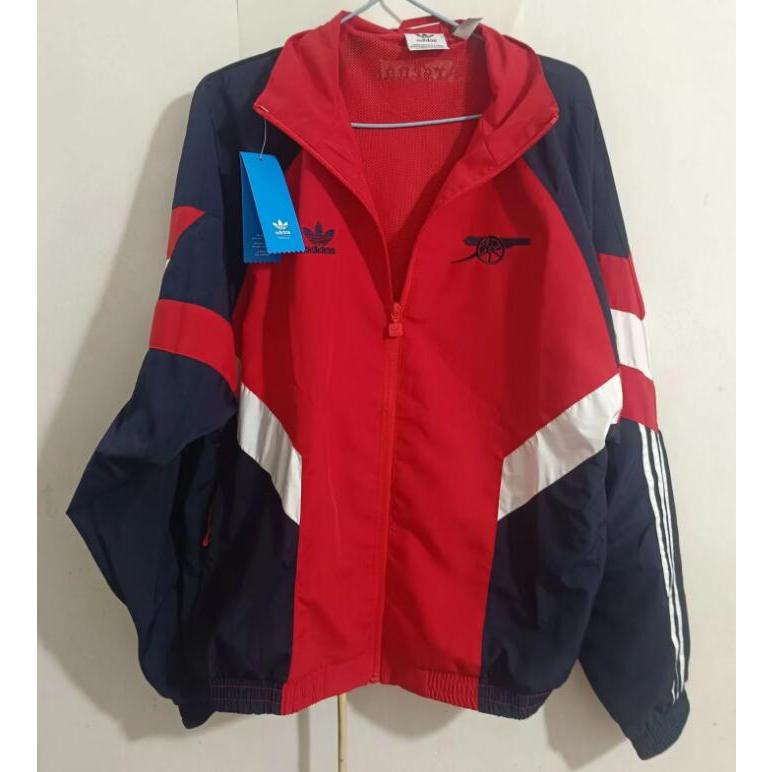 2024-25 Arsenal สีแดงผู้ชายเย็บปักถักร้อย Windbreaker ฟุตบอลแจ็คเก็ต Diver Zipper Hoodies แขนยาวการฝึกอบรมสวมใส่