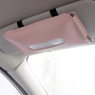 1 Pc PU หนังรถ Sun Visor กระดาษทิชชูแบบพกพากล่องเก็บกระดาษทิชชูแขวนหน้ากากเก็บกระเป๋า