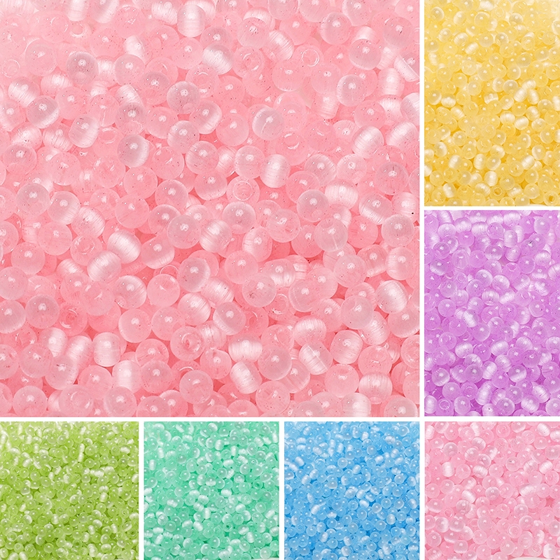 [4 มม.] ประมาณ 145 ชิ้น สุด ๆ คุณภาพสูงแมวตาข้าวลูกปัดแก้วแมวตาลูกปัดเครื่องประดับลูกปัดอุปกรณ์ ทําเอง ทําด้วยมือ