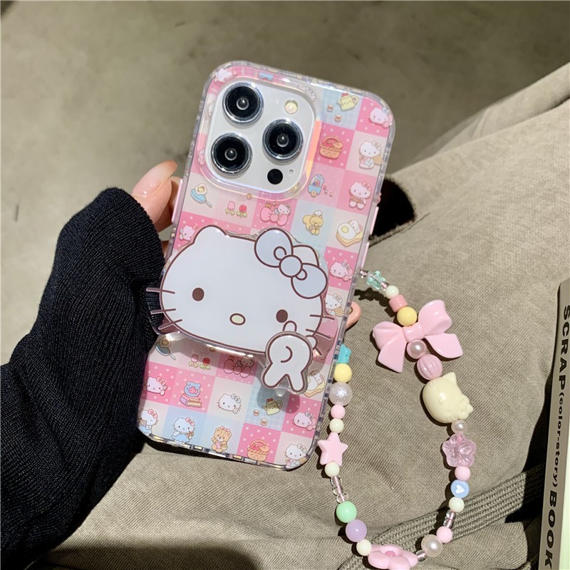 Iphone 16 Promax 15 Promax Spell Hello Kitty Pattern วัสดุ TPU กระบวนการ IMD เคสโทรศัพท์พิมพ์สองด้าน