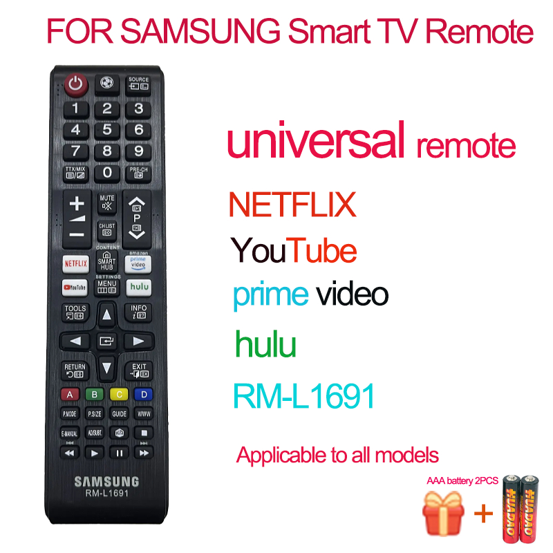 [Nilank] ของแท้100% รีโมทสากล remote รีโมททีวี SAMSUNG LCD SMart TV สมาร์ททีวีรีโมทคอนโทรลเหมาะสําหรับทุกรุ่น (แบตเตอรี่ AAA ฟรี) RM-L1691