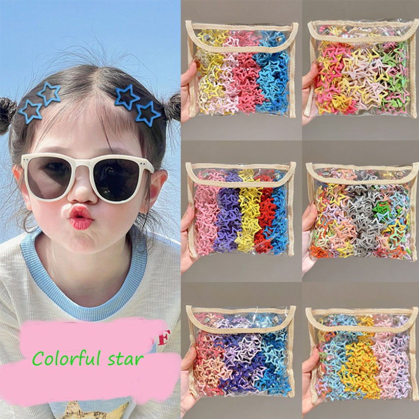 Bingo 30 ชิ้น/6 ชิ้นสาวสีสัน Star ชุดกิ๊บติดผมผู้หญิง Bangs คลิป Dopamine Barrette Hair Pins