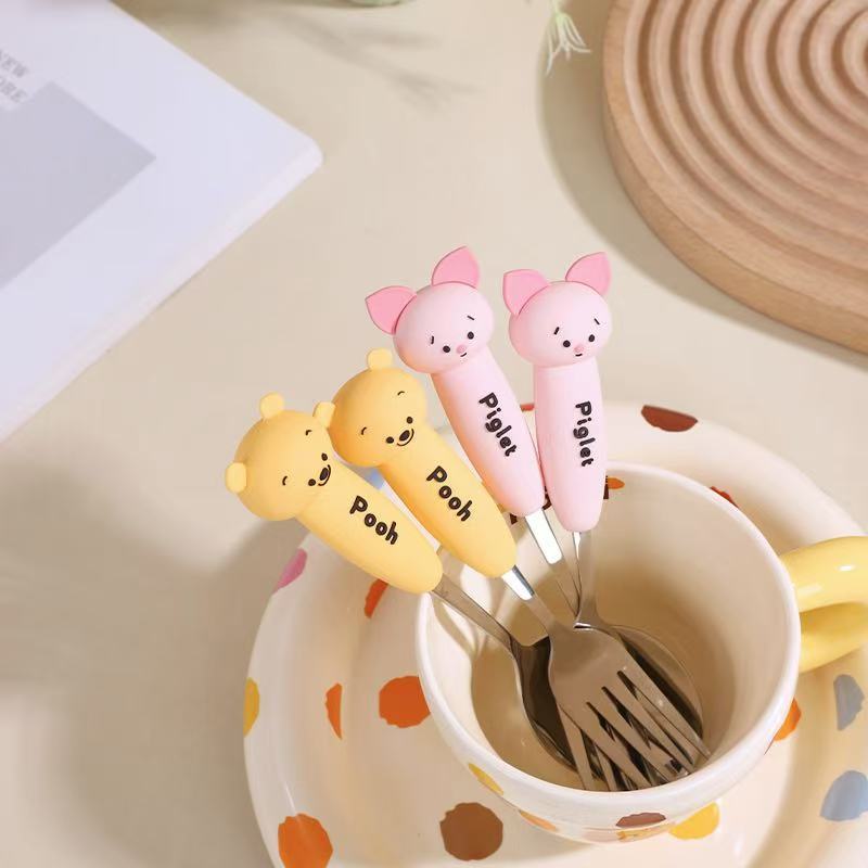 🥢Disney ตะเกียบ ช้อน ส้อม    ชุดช้อนส้อม  ช้อนเด็ก  Kid Spoon Fork Set    ชุดช้อนส้อมเด็ก ช้อนส้อมลายการ์ตูน แสตนเลสหนาอย่างดี พร้อมกล่องพกพาสะดวก