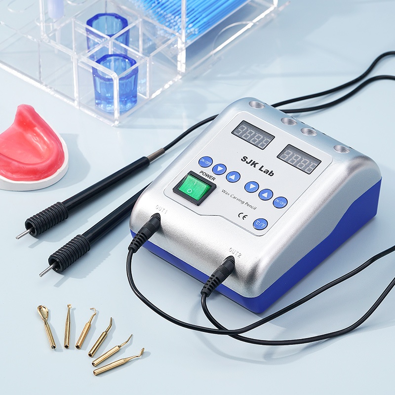 SJK Dental Lab มีดขี้ผึ้งไฟฟ้า Waxer แกะสลักปากกาดินสอ Carver w/ 6 เคล็ดลับ
