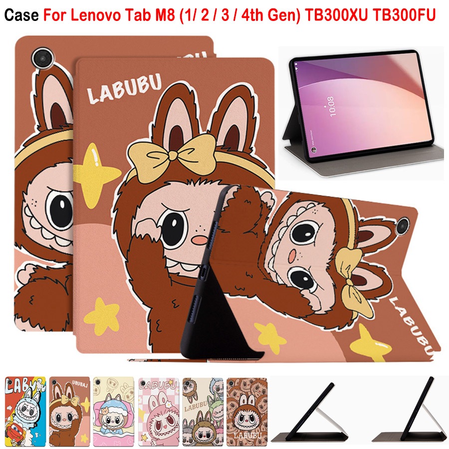สําหรับ Lenovo Tab M8 (1/2 /3 /4th Gen) คุณภาพสูง PU หนังฝาครอบ TB300XU TB-8705F TB-8506F TB-8505 แฟชั่นการ์ตูนอะนิเมะ Rabu รูปแบบแท็บเล็ตป้องกันกรณี