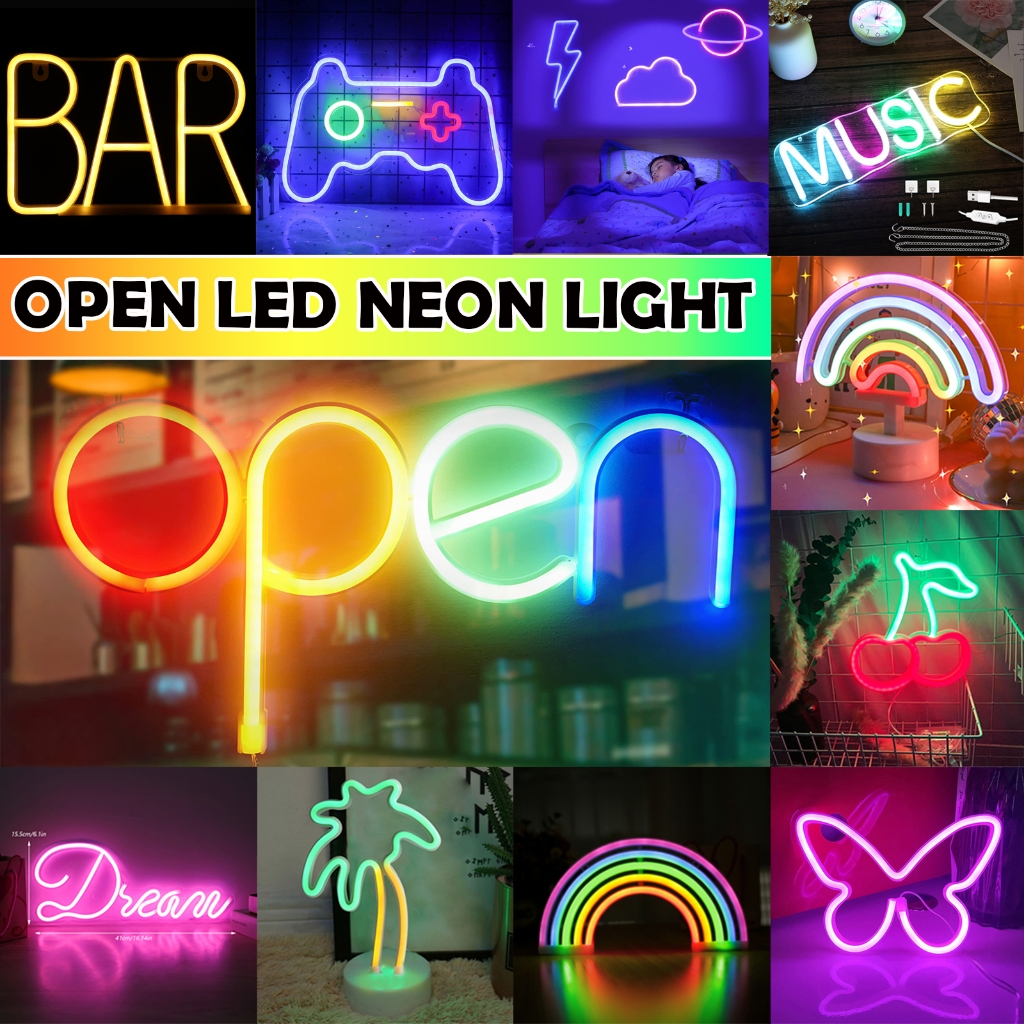 ป้ายไฟLED ป้ายไฟนีออน LED สว่างพิเศษ ป้ายไฟ open LED Neon Sign เหมาะสำหรับห้องนอน ร้านกาแฟบาร์คลับ ป้ายไฟร้าน ป้ายไฟหน้าร้าน ไฟนีออนแต่งห้อง ไฟนีออน ป้ายไฟนีออน ไฟติดผนังในห้องนอน สําหรับคริสต์มาส