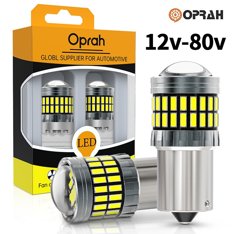 [คลังสินค้าพร้อม] 2pcs 12V-80V 1156 BA15S P21W 1156 BAU15S PY21W 1157 Bay15d P21-5W T20 740 W21W 7443 W21-5W LED Super Bright ไฟเลี้ยวไฟท้ายรถ 4014 ไฟเบรคย้อนกลับหลอดไฟรถLed 54SMD ไฟท้ายรถ อุปกรณ์เสริมแสงสว่าง