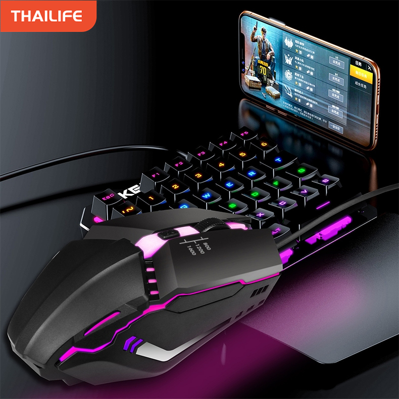 เมาส์ออปติคอลแบบมีสาย USB 5500DPI, 7 ปุ่ม, ไฟ LED Mechanical Mouse Gaming Mice