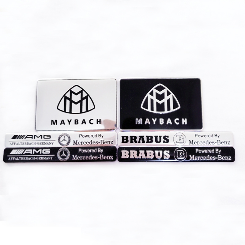1 x อลูมิเนียม MAYBACH BRABUS AMG LOGO Auto รถตกแต่งป้ายสัญลักษณ์สติกเกอร์รูปลอก Mercedes Benz