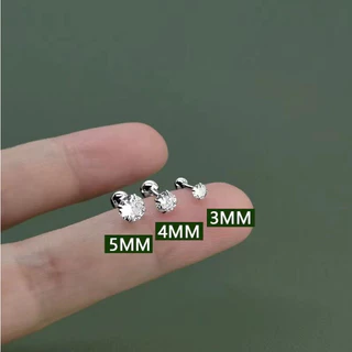 Bingo ต่างหูสตั๊ด สเตนเลส ประดับเพทาย