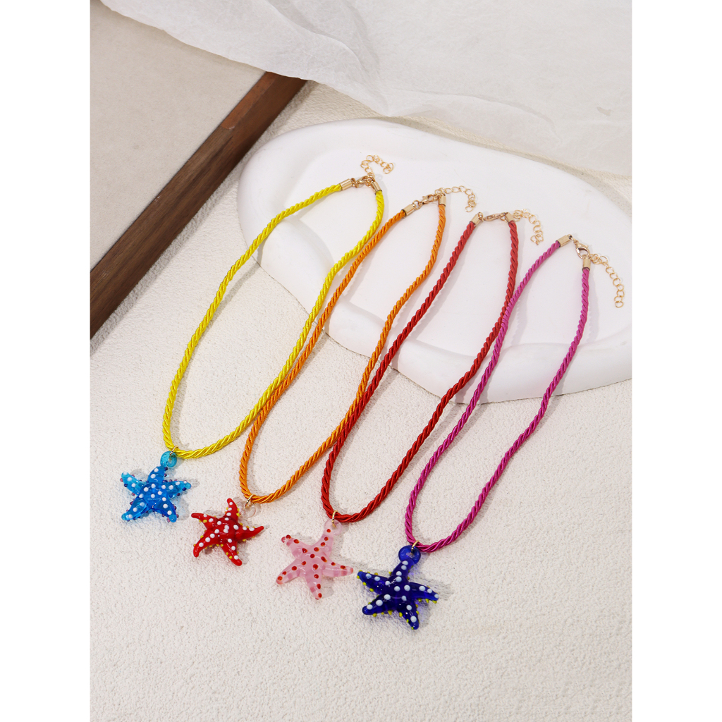 Creative Charm จี้ปลาดาวสร้อยคอผู้หญิงอุปกรณ์ปาร์ตี้วันหยุด (ขนาดและสีพฤษภาคมมีข้อผิดพลาด)
