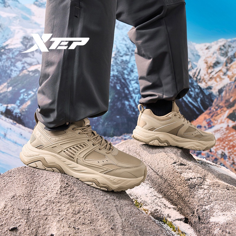 Xtep คลาสสิกเดินป่าผู้ชายสนับสนุนสวมใส่ลื่นสบาย Outfield รองเท้าผ้าใบ