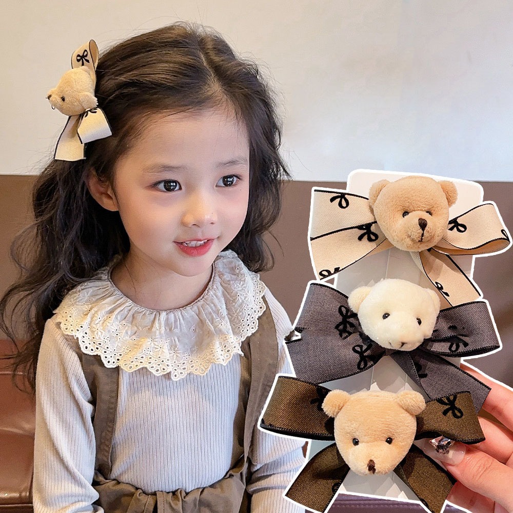 เกาหลีตุ๊กตาหมีโบว์กิ๊บติดผมหญิง อิน ของขวัญวันเกิดนักเรียนน่ารัก