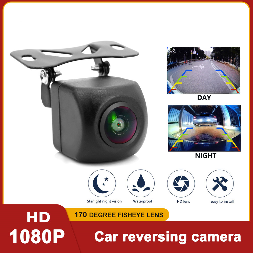 1080p HD รถดูด้านหลังกล้อง 170 องศาเลนส์ Night Vision รถย้อนกลับกล้อง CVBS CCD ที่จอดรถ Assistance กล้อง