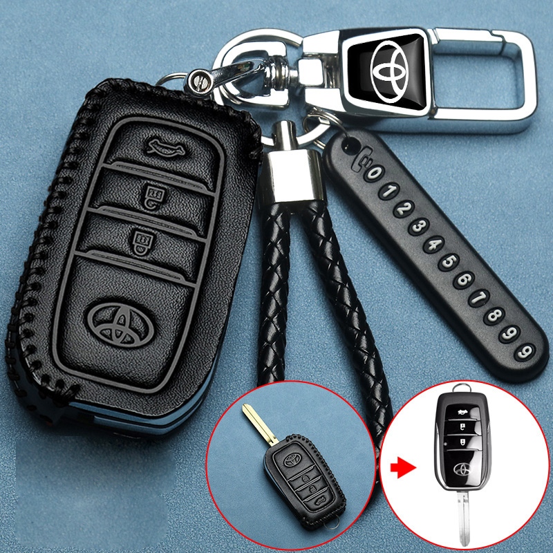 เคสกุญแจรถยนต์ดัดแปลงโตโยต้าเหมาะสําหรับโตโยต้าเอทีฟ/วิส/ยาริสพับฝาครอบกุญแจพวงกุญแจ - รูปที่ 4