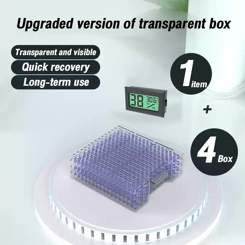 dry box สารดูดความชื้น Silica gel (ซิลิก้าเจล) พร้อมกล่อง กันชื้นไว้เก็บกับกล้องถ่ายรูปป้องกันรา กล่องลูกปัดดูดความชื้นซิลิก้าเจลแบบใช้ซ้ำได้ชิ้นของแท้ (สีน้ำเงิน)