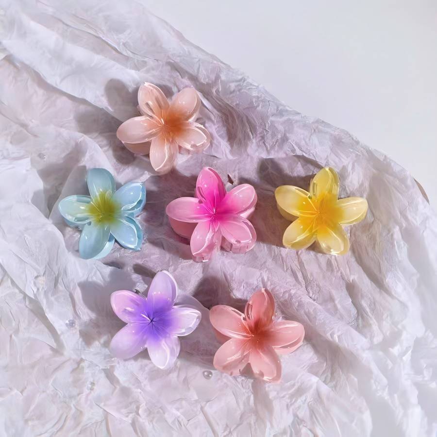 กิ๊บติดผมลายดอกไม้ 7 สี ไล่ระดับสี เครื่องประดับ สำหรับผู้หญิง