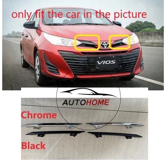 หนึ่งคู่ (LH และ RH)กระจังหน้า Garnish สําหรับ toyota Yaris ATIV 2017 2018 2019 โครเมี่ยมและสีดํา