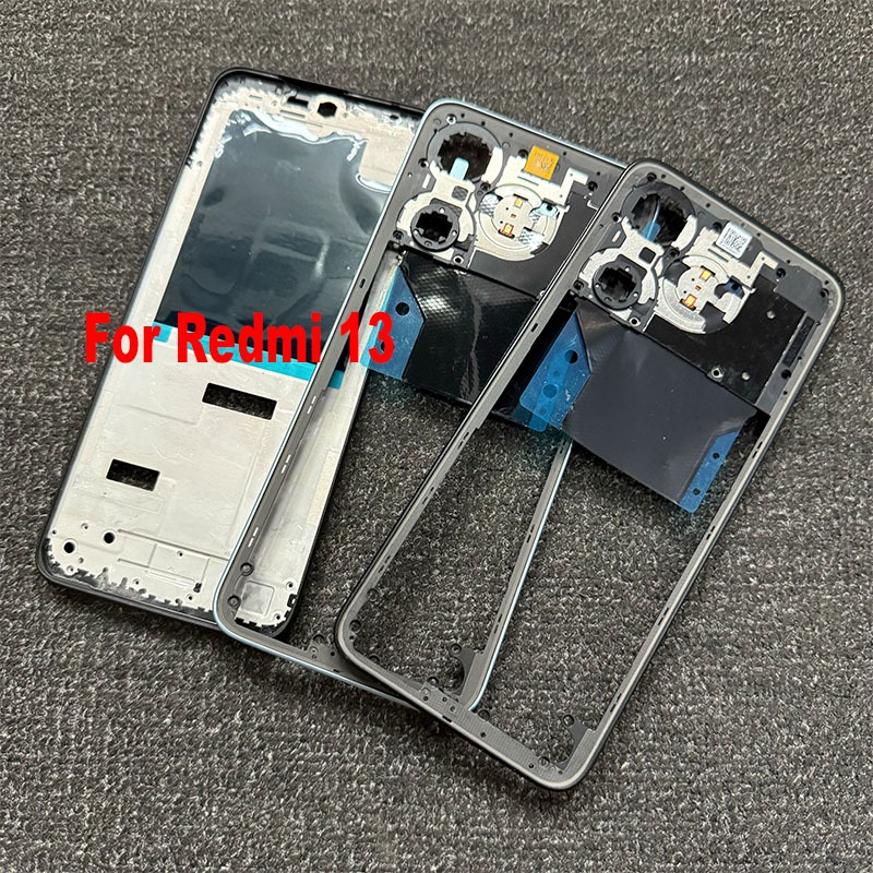 สําหรับ Xiaomi Redmi 13 กรอบกลางกรอบด้านหน้า Faceplate กรอบด้านข้างปุ่มอะไหล่ซ่อมสําหรับ Xiaomi Redmi หมายเหตุ 13R
