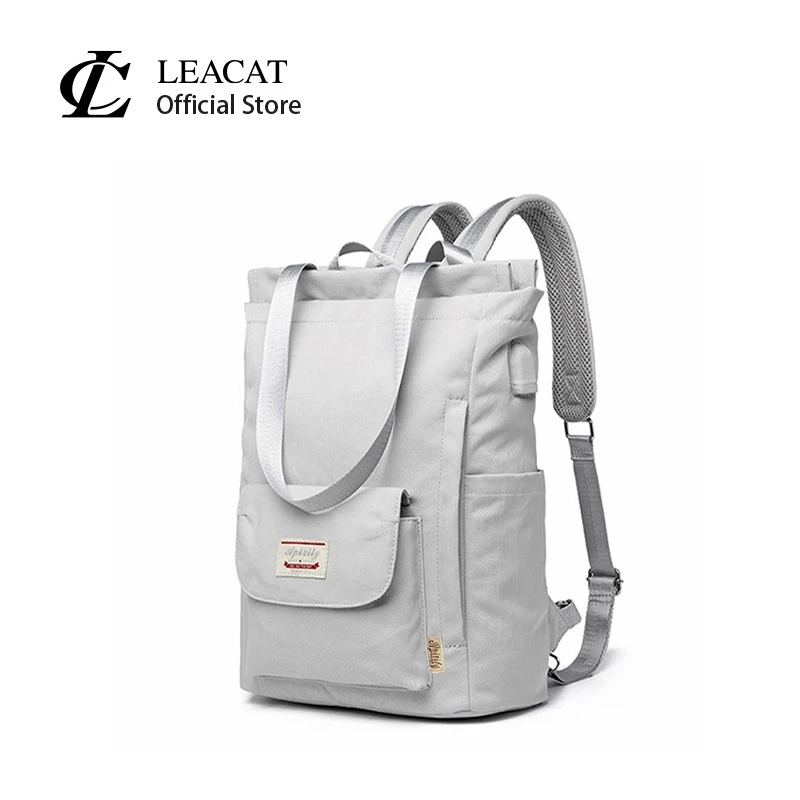Leacat กระเป๋าเป้สะพายหลัง ผ้าแคนวาส ผ้าออกซ์ฟอร์ด กันน้ํา ใส่แล็ปท็อปได้ แฟชั่นเกาหลี ขนาด 13 13.3 14 15.6 นิ้ว สําหรับผู้หญิง