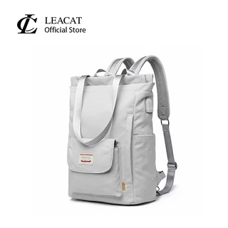 Leacat กระเป๋าเป้สะพายหลัง ผ้าแคนวาส ผ้าออกซ์ฟอร์ด กันน้ํา ใส่แล็ปท็อปได้ แฟชั่นเกาหลี ขนาด 13 13.3 14 15.6 นิ้ว สําหรับผู้หญิง