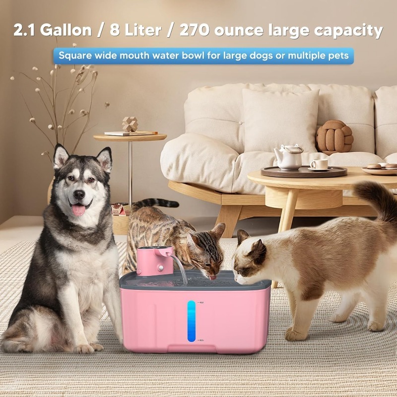 สุนัขน้ำพุไร้สาย 5200mAh 8L ใหญ่ สำหรับสัตว์เลี้ยง ปั๊มอัตโนมัติ พร้อมเซ็นเซอร์ | แบตเตอรี่ยาวนาน ราคา ถูกที่สุด ดีลบีเคเค แกลเลอรีภาพที่ 2