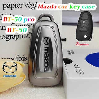 เคสกุญแจรถยนต์ Mazda สําหรับ Mazda BT-50 / BT-50pro ปลอกกุญแจ พวงกุญแจรถขี้เถ้าโลหะ 2 ปุ่ม