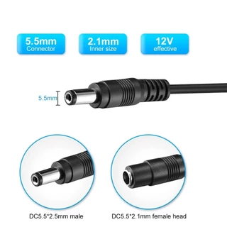 5m 12V DC Power Supply สายไฟ (5.5 มม.* 2.1 มม.) ชายหญิงสายไฟขยายสายไฟสายไฟอะแดปเตอร์สําหรับกล้องวงจรปิด IP กล้อง