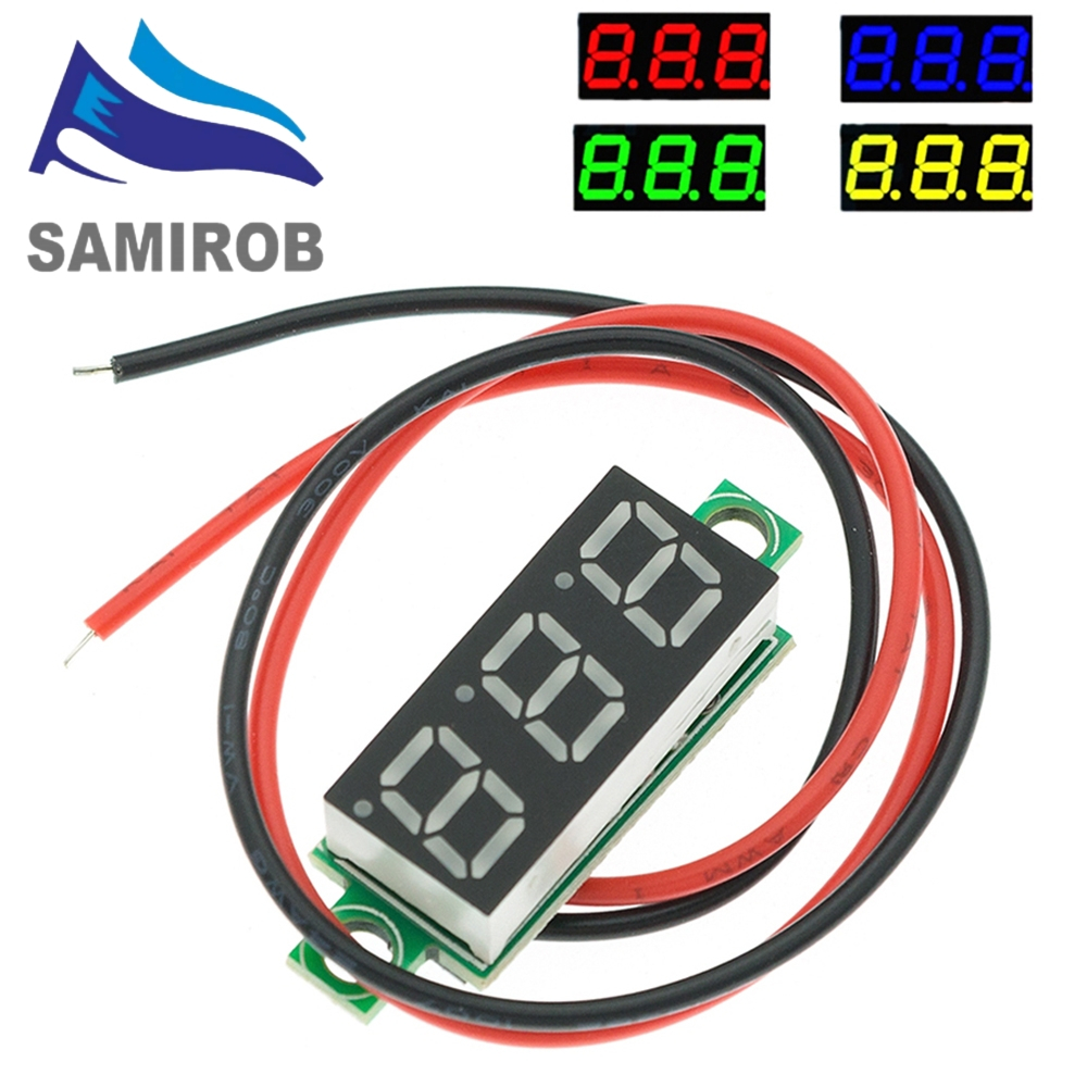 เครื่องทดสอบแรงดันไฟฟ้า โวลต์มิเตอร์ดิจิทัล หน้าจอ LED 0.28 นิ้ว 2.5V-40V ขนาดเล็ก สีแดง น้ําเงิน เห