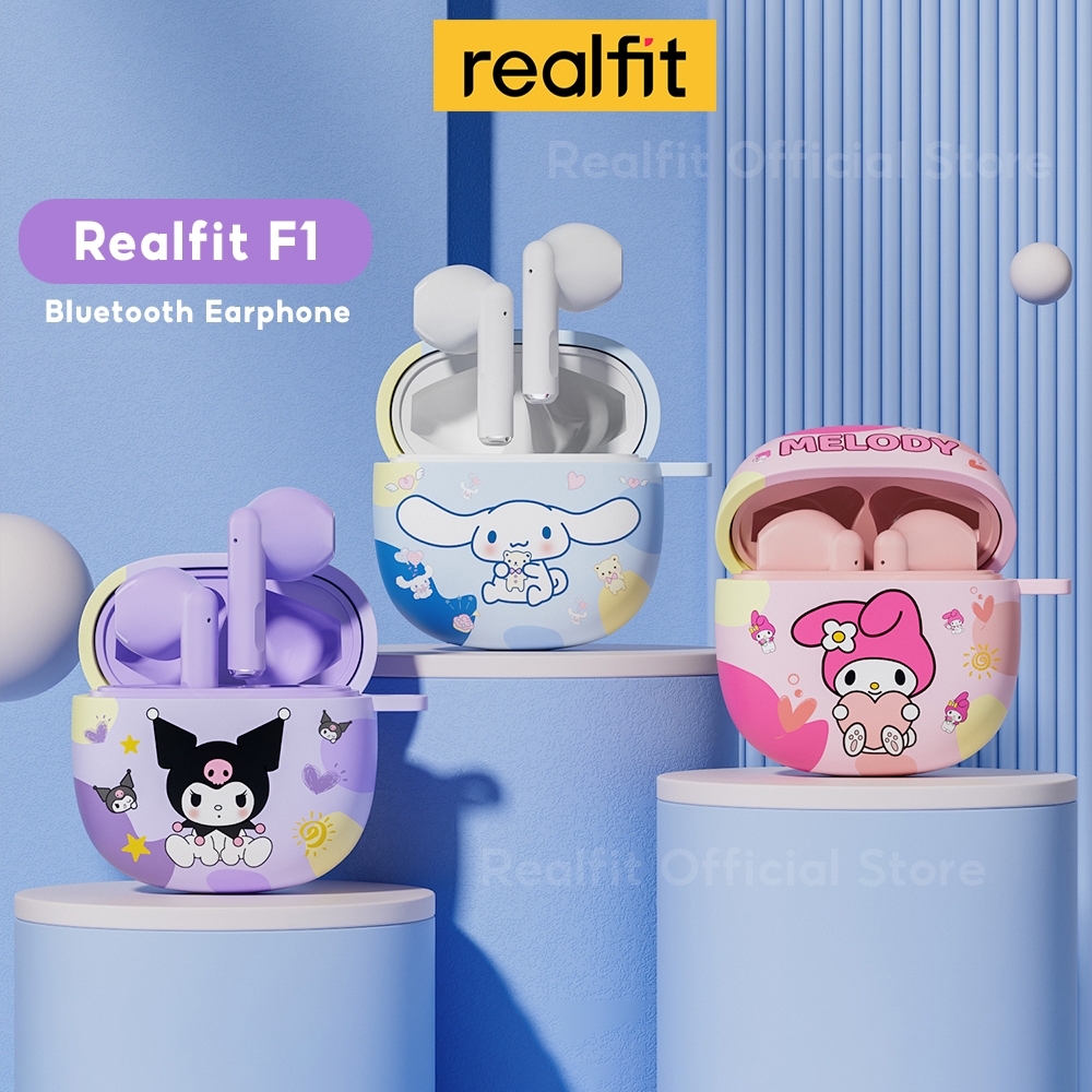 Realfit F1 หูฟังไร้สาย TWS บลูทูธ 5.3 พร้อมเคสน่ารัก Bass หูฟัง สีสันสดใส พร้อมไมโครโฟน คุณภาพเสียงดีเยี่ยม https://wayoza.com