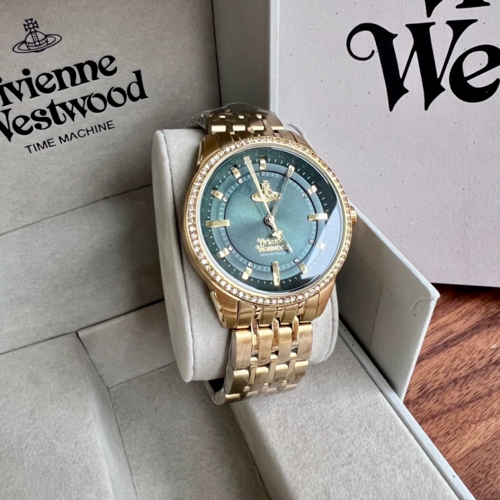 Vivienne Westwood Four-Color Gold Strap แหวนเพชรนาฬิกา VV262BKSG ชาย/หญิงสไตล์เดียวกัน 38 มม.