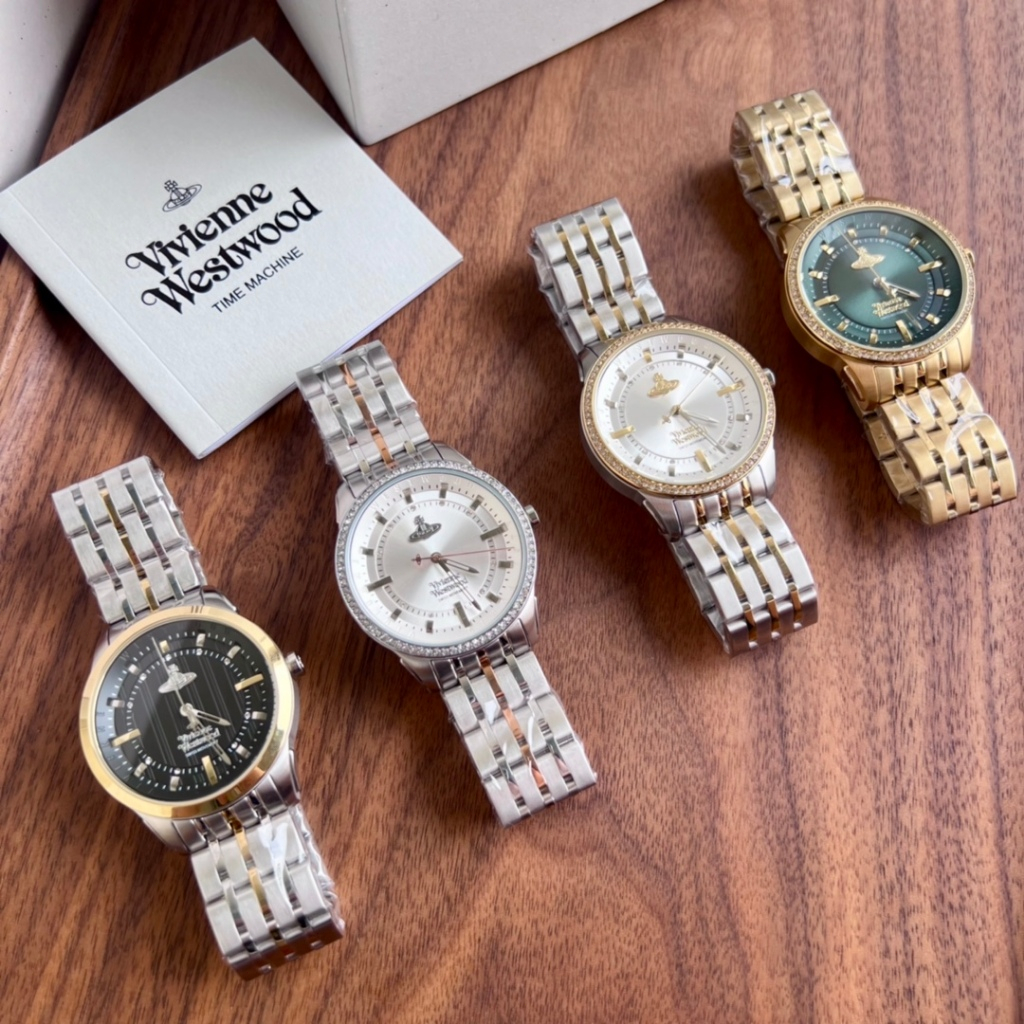 Vivienne Westwood Four-Color Gold Strap แหวนเพชรนาฬิกา VV262BKSG ชาย/หญิงสไตล์เดียวกัน 38 มม.