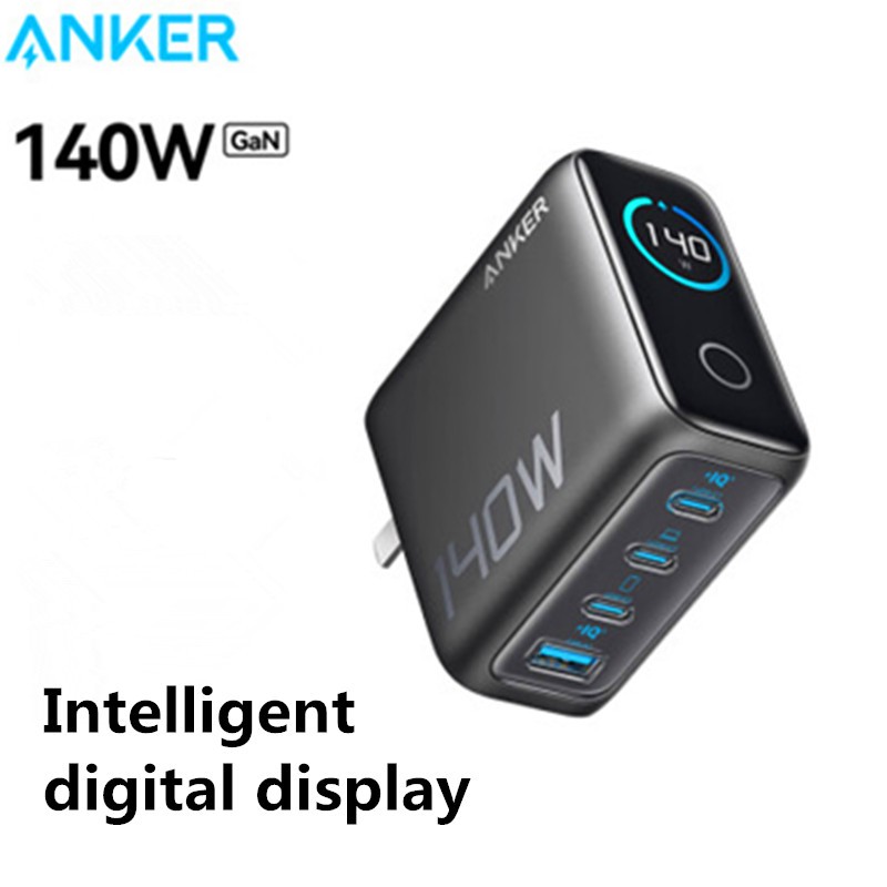 เครื่องชาร์จ Anker Zolo B2697, เครื่องชาร์จ USB C 140W, บล็อกเครื่องชาร์จ USB GaN 4 พอร์ต, พับและกะทัดรัดสําหรับ IP 16/15/14/13/12/11Series