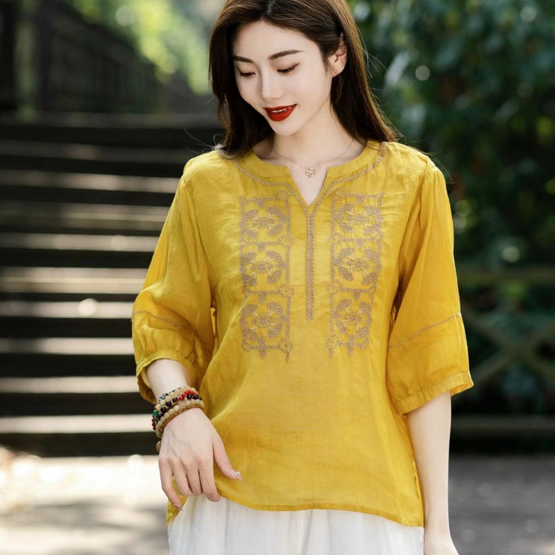 CP วรรณกรรม Retro เสื้อยืดผู้หญิง Slimmer ดูฝาครอบ Belly หลวมขนาดใหญ่ Casual All-Match Top