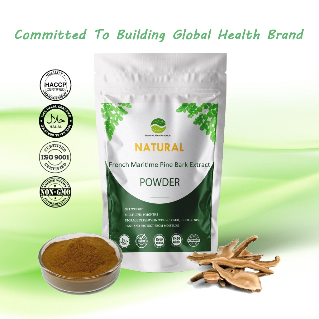 Natural French Maritime Pine Bark Extract Powder/100g-1kg/Great Antioxidant Properties/Promotes ผิวความยืดหยุ่น/Kosher&HALAL ได้รับการรับรอง