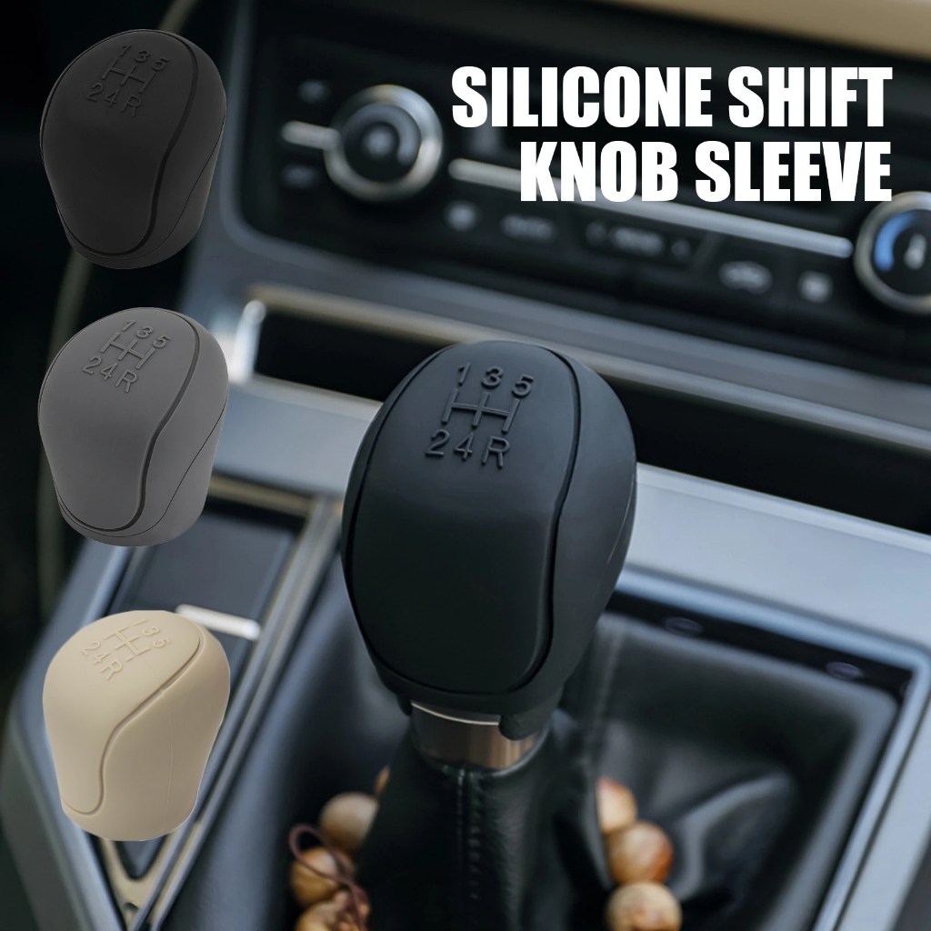 รถซิลิโคนเกียร์ Shift Knob Cover คู่มือ 6 ความเร็วเกียร์ Non Slip Grip Handle ป้องกันครอบคลุมรถอุปกรณ์เสริม