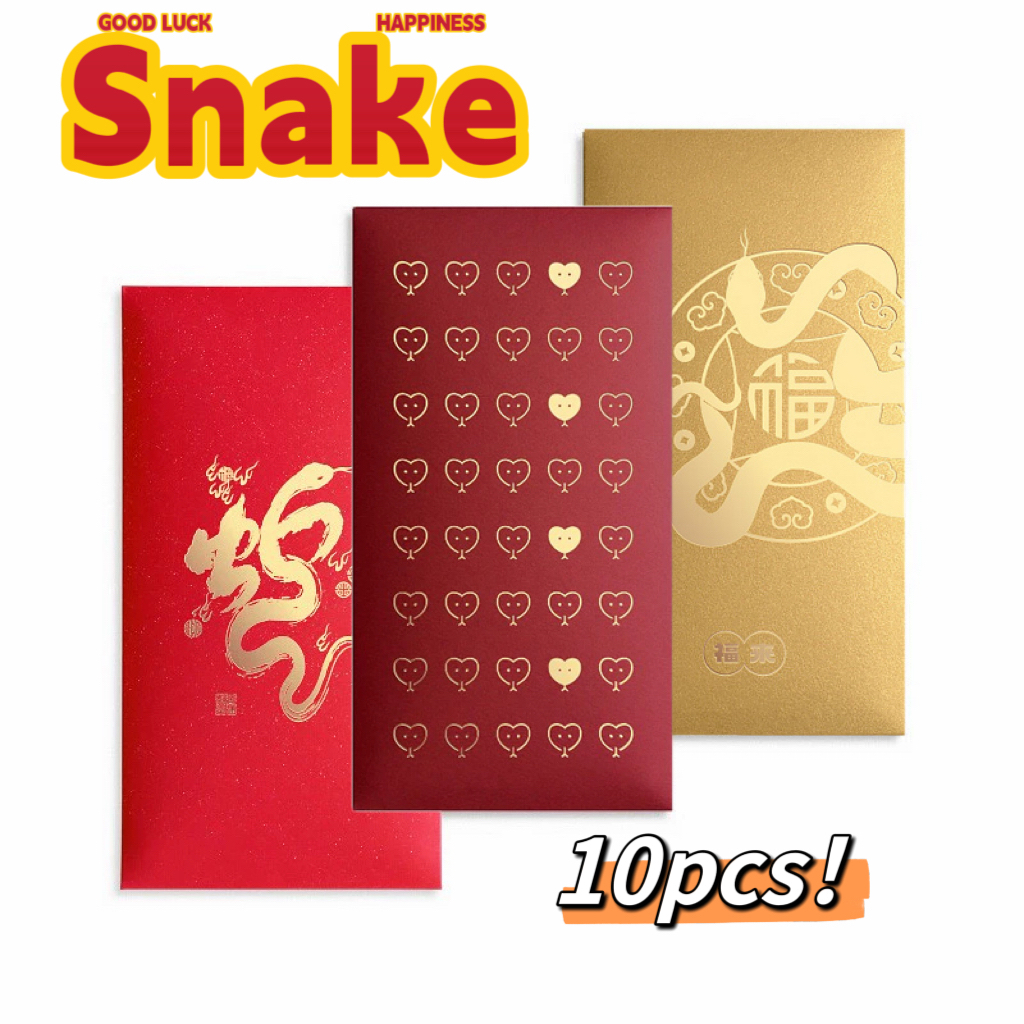 งู 2025 แพ็คเก็ตสีแดงซองเงิน Angpow ตรุษจีน Angpao Packets Cny Angpau Ang Pow Packets Big Hong Bao Gold Customised พิมพ์ที่กําหนดเองโลโก้การพิมพ์ขนาดใหญ่ Fu Snake 2025 Red Packet Envelope Money Angpow Chinese New Year Angpao Packet Cny Angpau Ang Pow Pack
